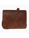 Genuine Leather Crossbody Full Flap Messenger Magnetic Snap Men Shoulder Bag
