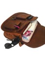 Genuine Brown Leather Women's Saddle-Style Purse Everyday Sling Handbag Crossbody Bag