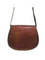 Genuine Brown Leather Women's Saddle-Style Purse Everyday Sling Handbag Crossbody Bag