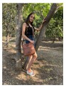 Women Crossbody Vintage Bag Brown Handbag Genuine Leather Purse