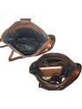Women Crossbody Vintage Bag Brown Handbag Genuine Leather Purse