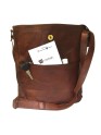 Women Crossbody Vintage Bag Brown Handbag Genuine Leather Purse