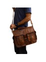 Vintage Genuine  Leather Briefcase Camera Lens DSLR Sony Canon Nikon Bag