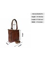 Womens Genuine Leather Brown Tote Shoulder Crossbody Handbag