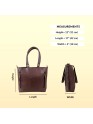 Womens Genuine Leather Brown Tote Shoulder Crossbody Handbag