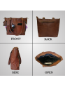 Womens Tote Handbag With Wallet Genuine Leather Rustic Crossbody Shoulder Purse Satchel Bag