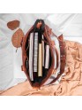 Womens Genuine Leather Brown Tote Shoulder Crossbody Handbag