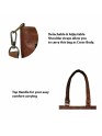 Womens Genuine Leather Brown Tote Shoulder Crossbody Handbag