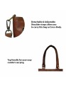 Womens Genuine Leather Rustic Tote Crossbody Satchel Dark Brown Tote Bag