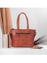 Womens Genuine Leather Rustic Tote Crossbody Satchel Dark Brown Tote Bag