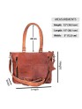 Womens Genuine Leather Rustic Tote Crossbody Satchel Dark Brown Tote Bag