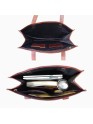Women's Genuine Leather Brown Open Purse Tote shoulder bag 