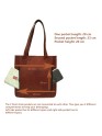Women's Genuine Leather Brown Open Purse Tote shoulder bag 