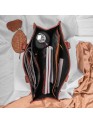 Women's Genuine Leather Brown Open Purse Tote Travel shoulder bag 