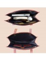 Women's Genuine Leather Brown Open Purse Tote Travel shoulder bag 