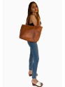 Womens Shoulder Handbag Genuine Leather Brown Ladies Tote  Purse 