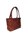 Womens Shoulder Handbag Genuine Leather Brown Ladies Tote  Purse 
