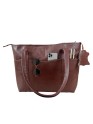 Womens Shoulder Handbag Genuine Leather Brown Ladies Tote  Purse 