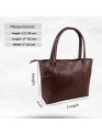 Womens Shoulder Handbag Genuine Leather Brown Ladies Tote  Purse 