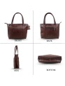 Womens Shoulder Handbag Genuine Leather Brown Ladies Tote  Purse 