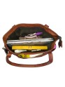Women's Side Shoulder Crossbody Bag Genuine Leather Tote Bag Brown Daily Wear Office Bag