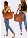 Womens Shoulder Handbag Genuine Leather Brown Ladies Tote  Purse 