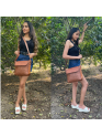 Women Crossbody Genuine Leather Brown Messenger Sling Shoulder bag 