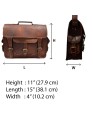 Brown Carryall Genuine Leather  Office Laptop Camera Lens KIt Photography Bag