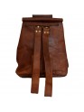 Vintage Hiking Daypack Genuine Brown Leather Shoulder Bag Travel Backpack
