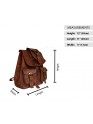Vintage Hiking Daypack Genuine Brown Leather Shoulder Bag Travel Backpack