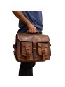 Vintage Genuine  Leather Briefcase Camera Lens DSLR Sony Canon Nikon Bag