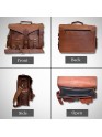 Men Genuine Leather Briefcase Office Messenger Laptop Shoulder Bag