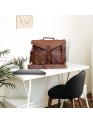 Men Genuine Leather Briefcase Office Messenger Laptop Shoulder Bag
