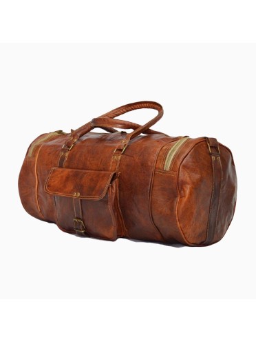 Genuine Leather Weekend Shoulder Luggage Bag Overnight Travel Duffel Gym Bag 