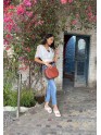 Crossbody Purse Soft Leather Hobo Women Semi Circle Zipper Brown Bag