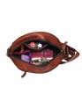 Crossbody Purse Soft Leather Hobo Women Semi Circle Zipper Brown Bag
