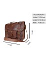 Men's Genuine Leather Brown Briefcase Laptop Crossbody Office Bag