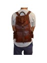 Vintage Genuine Leather 16" Rucksack Luggage Travel Hiking Bag