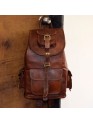 Vintage Genuine Leather 16" Rucksack Luggage Travel Hiking Bag