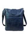 Genuine Leather Blue Crossbody Sling Bag for Women – Handcrafted Shoulder Satchel with Adjustable Strap, Magnetic & Zipper Closure – Stylish Purse for Travel, Work, Office, Daily Use
