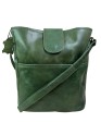Genuine Leather Green Crossbody Sling Bag for Women – Handcrafted Shoulder Satchel with Adjustable Strap, Magnetic & Zipper Closure – Stylish Purse for Travel, Work, Office, Daily Use