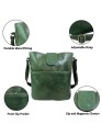 Genuine Leather Green Crossbody Sling Bag for Women – Handcrafted Shoulder Satchel with Adjustable Strap, Magnetic & Zipper Closure – Stylish Purse for Travel, Work, Office, Daily Use