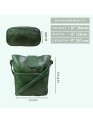 Genuine Leather Green Crossbody Sling Bag for Women – Handcrafted Shoulder Satchel with Adjustable Strap, Magnetic & Zipper Closure – Stylish Purse for Travel, Work, Office, Daily Use