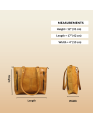 Madosh Women's Genuine Leather Tote Shoulder Bag – Handcrafted Yellow Crossbody Everyday Purse with Detachable Strap & Front Pockets