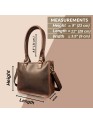 Madosh, Genuine Leather Top Handle Brown Tote Bag Medium Crossbody Sling Satchels Handbags for Women
