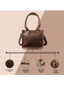 Madosh, Genuine Leather Top Handle Brown Tote Bag Medium Crossbody Sling Satchels Handbags for Women