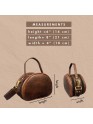 Madosh, Genuine Leather Brown Small Semi-Circle Shoulder Crossbody Bag with Top Handle Satchel Handbag for women.