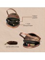 Madosh, Genuine Leather Brown Small Semi-Circle Shoulder Crossbody Bag with Top Handle Satchel Handbag for women.