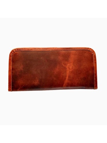  Women's Brown Fashion Clutch Genuine Leather Two Fold Wallet Card Holder Purse