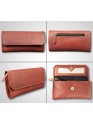  Women's Genuine Leather Wallet Small Girls Clutch Brown Ladies Daily Purse